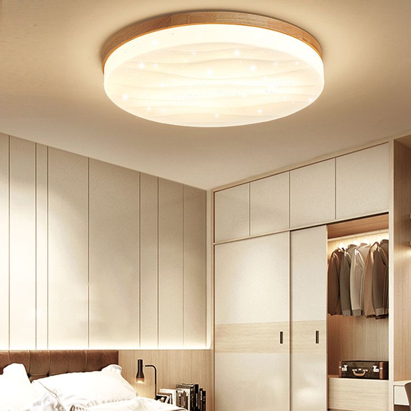 Plafonnier encastré à 1 ampoule ronde, style moderne et simple, marron