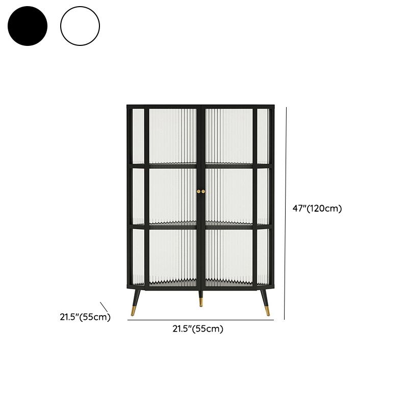 Contemporary Curio Cabinet Metal Storage Cabinet with Doors for Office