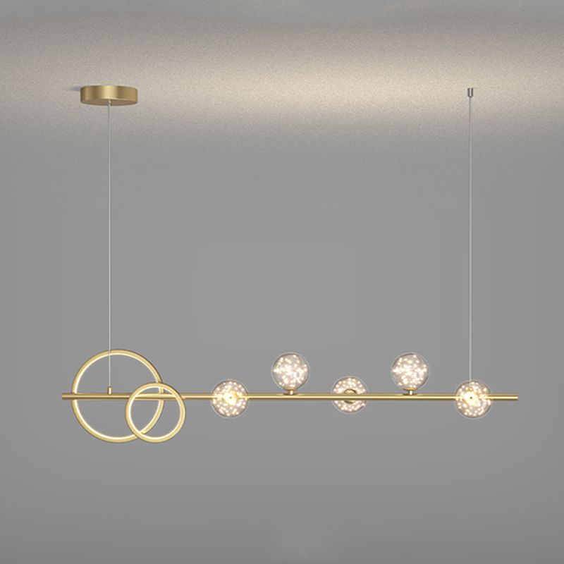 Modern 6/7-Light Golden Kitchen Island Lighting LED Unique Island Pendant Lighting