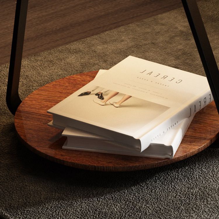 Modern Solid Wood Round 3-Tier Living Room Accent Side Table