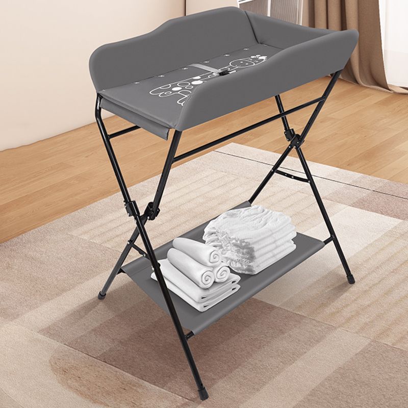 Portable Baby Changing Table Flat Top Metal Frame with Storage Shelf