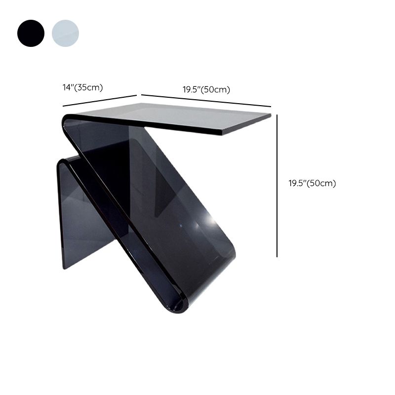 Ultra-Modern Side Table Acrylic Pedestal Accent Side Table for Bedroom