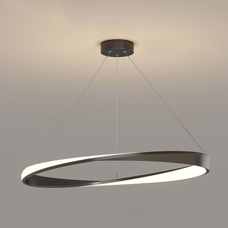 Lampada a led lineare alla moda moderna Lampada sospesa in ferro battuto a sospensione da interno con ombra acrilica