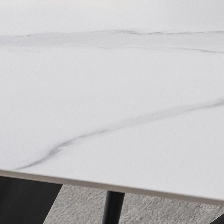 Industrial Style Stone Dining Table 4 Legs Dining Room Collection for Indoor