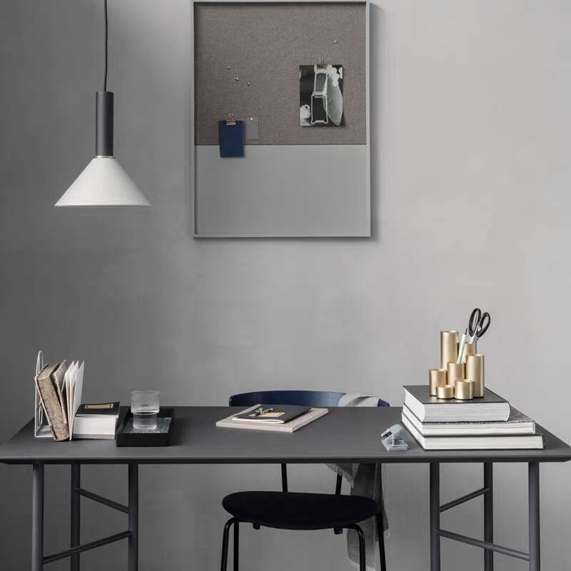 Industrial Style Dining Table Rectangle Solid Wood Black Dining Table with 4 Legs