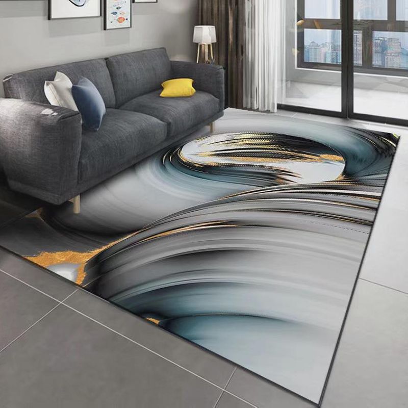 Modern Artistic Pattern Carpet Polyester Indoor Rug Non-Slip Backing Area Carpet for Home Decoration