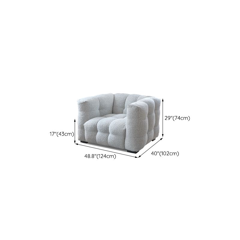 Beige and Gray Standard Seating Tuxedo Arm Sofa Biscuit Back for Apartment