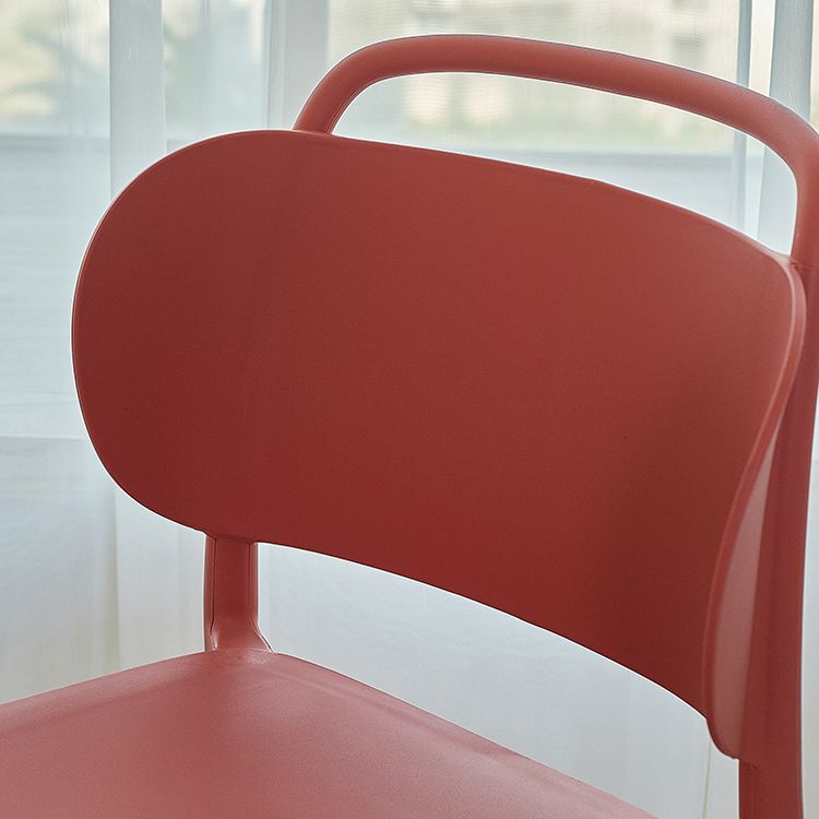 Nordic Style Plastic Dining Chair Open Back Dining Side Chair for Home Use