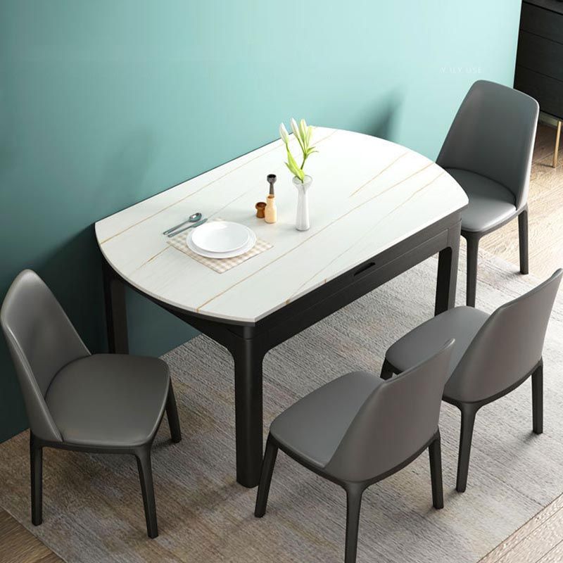 Stone Top Dining Table Contemporary Round Dining Table with 4 Legs