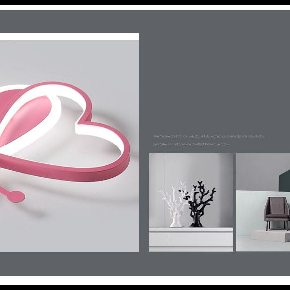 Butterfly Flush Mount Ceiling Light Fixtures Kids Metal Ceiling Mount Chandelier for Bedroom