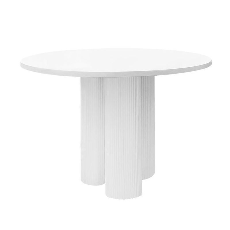 White-Black Round Sintered Stone Dining Table Modern Furniture with Pedestal Base