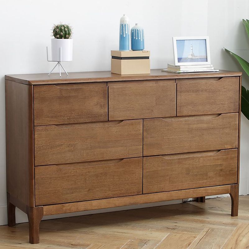 Contemporary Home Storage Chest Rubber Wood Chest with Drawers