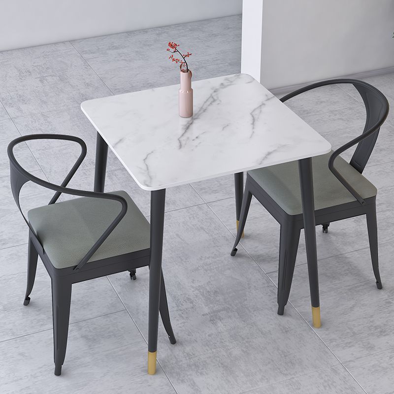 Mesa de comedor de estilo industrial Mesa de comedor de mármol de 4 patas para el hogar