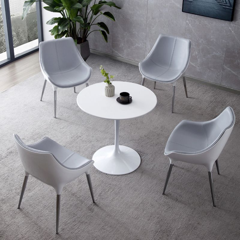Silla auxiliar para el hogar de estilo moderno, silla de comedor tapizada de metal con respaldo sólido (juego de 2)