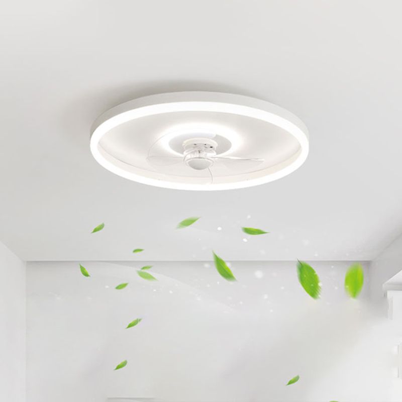 Metal Geometric Ceiling Lights Modern Style 2 Lights LED Flush Fan Light