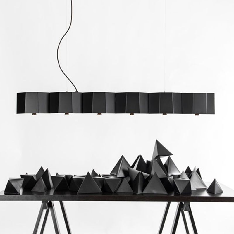 Modern Geometric Metal Kitchen Island Ceiling Light Black Island Hanging Light
