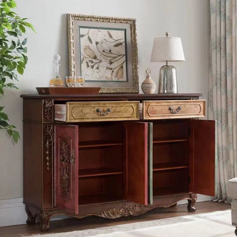 Distressed Wood Industrial Storage Cabinet, Solid Wood Rectangle Cabinet