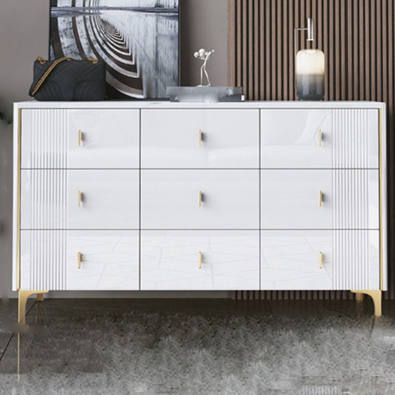 Glam Horizontal Stone Storage Chest Bedroom Chest with Drawers
