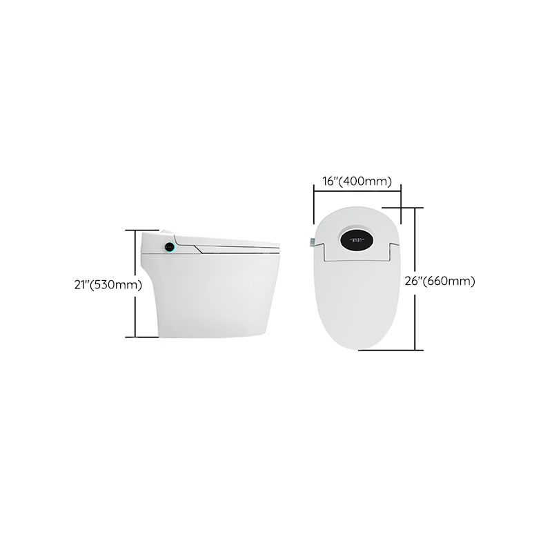 20.8" H White Electronic Toilet Elongated Floor Mount Bidet with Heated Seat