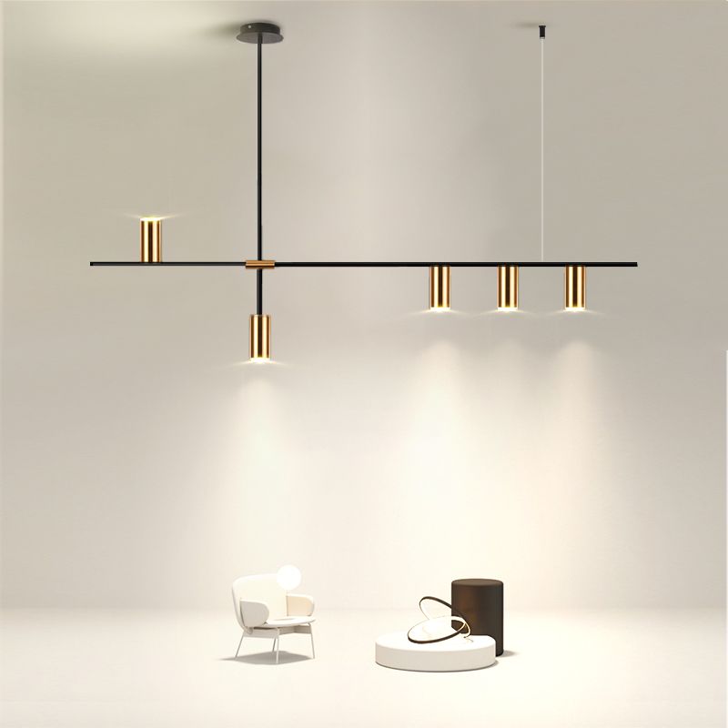 Contemporary Style Cylinder Island Pendants Ideas Metal Island Light Fixtures