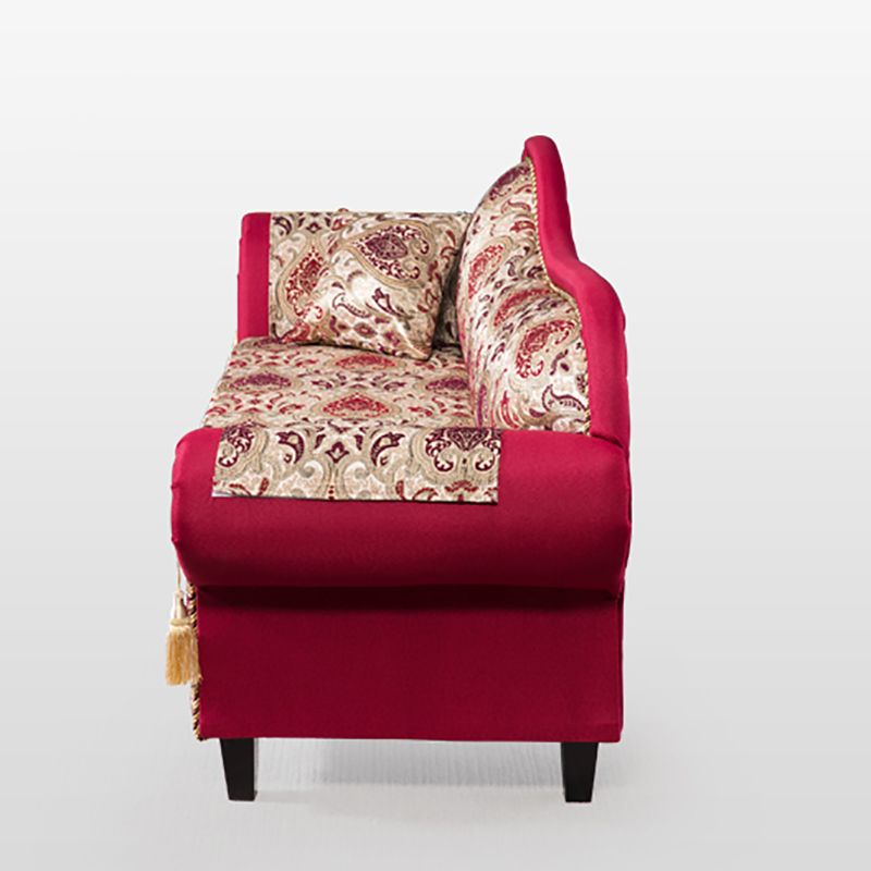 Bohemian Micro-velvet Chaise Lounge with Rolled Arms Reclining Accent Chair