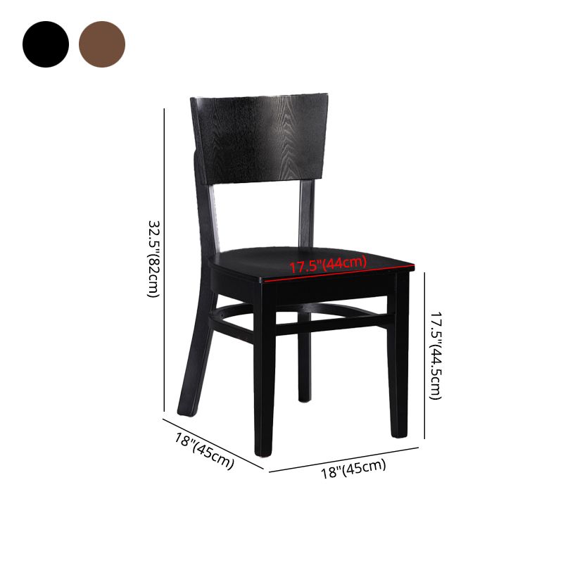 Silla lateral de comedor con respaldo abierto de estilo industrial, sillas laterales de madera sin brazos con patas