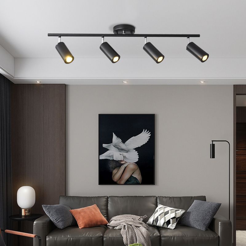 Cylindrical Shape LED Rail Ceiling Lamp Modern Aluminium Flush Mount for Bedroom
