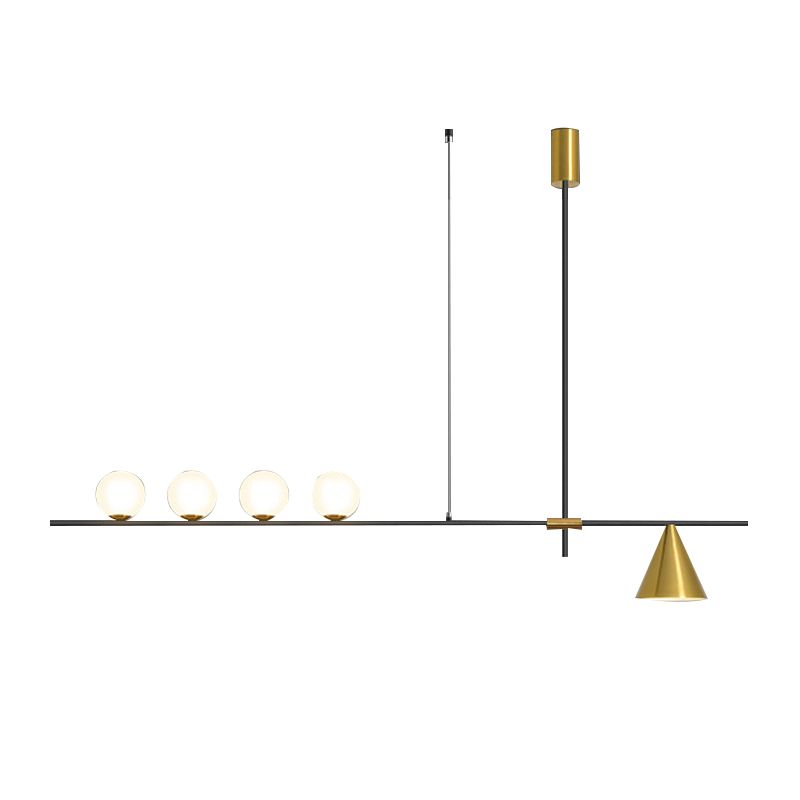 Contemporary Island Light White Glass Shade Hanging Light for Dining Room
