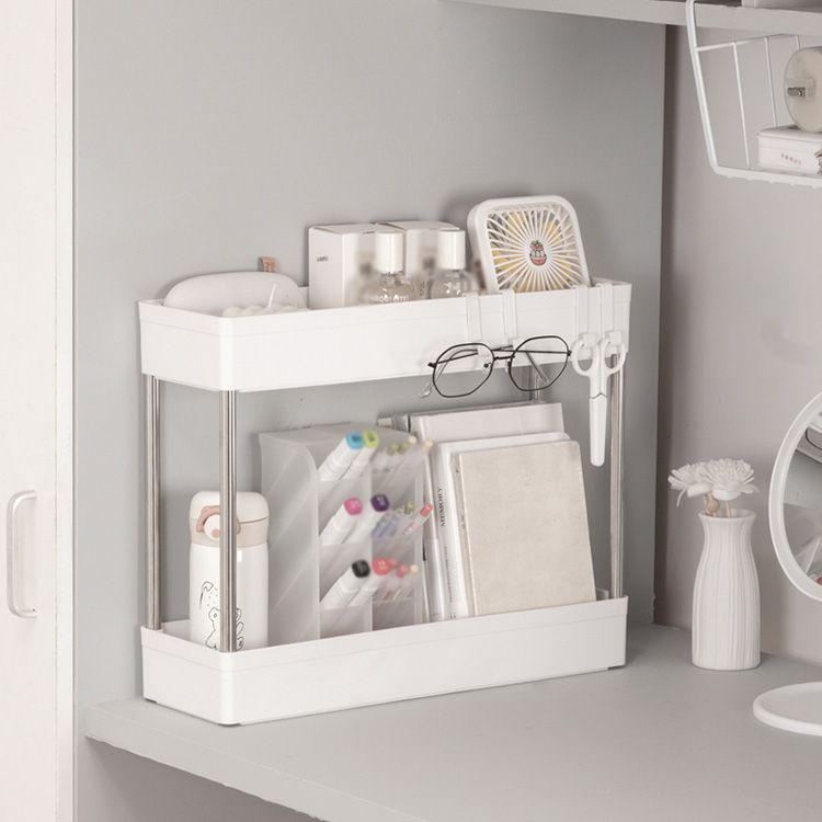 Plastic Bookshelf White Open Shelf Bookcase for Home Study Room Office