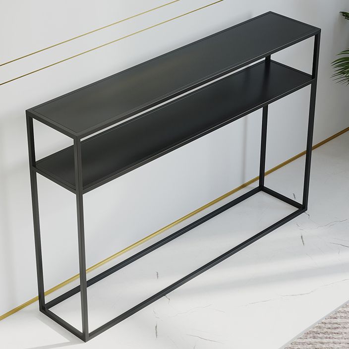 Modern Console Accent Table Antique Finish Console Sofa Table in Metal
