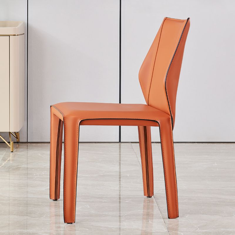 Modern Style Dining Chairs Armless Dining Chairs with Metal Legs for Kitchen