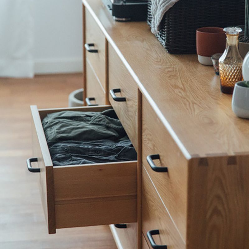 Modern Chest Rectangle Solid Wood 9 - Drawer Straight Legs Accent Chest