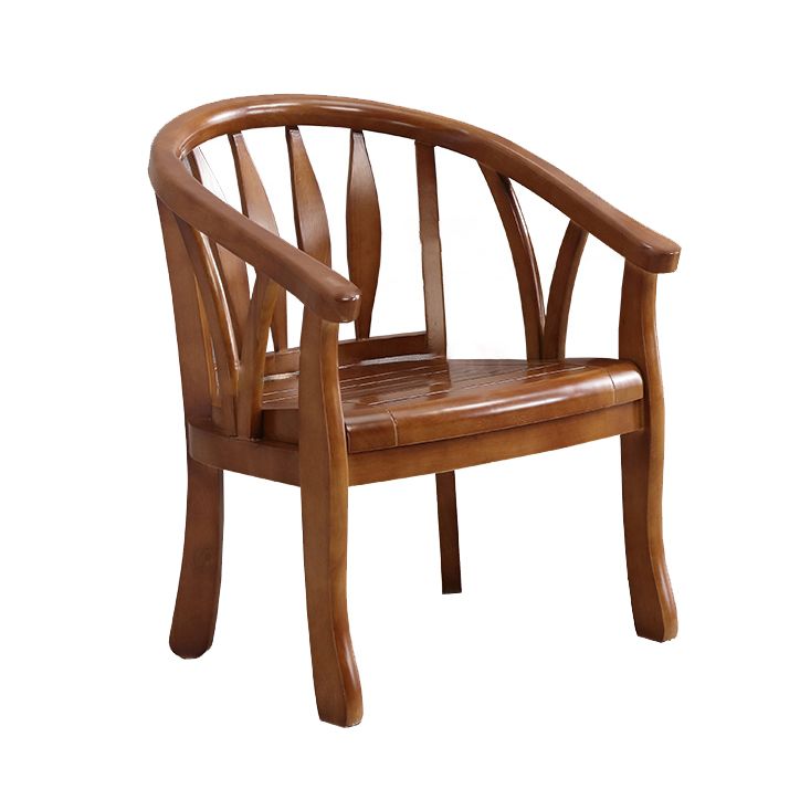 Traditional Style Dining Chair Wooden Open Back Side Chair for Living Room
