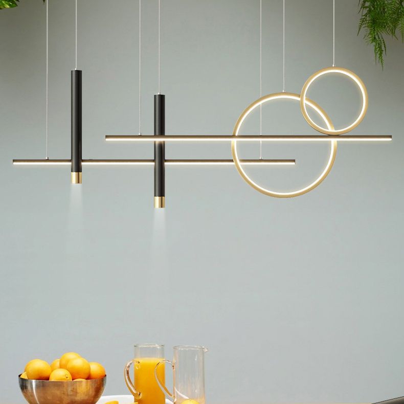 Luce isola a led in ferro battuto in moderna luce a sospensione in gel di silice di lusso per sala da pranzo