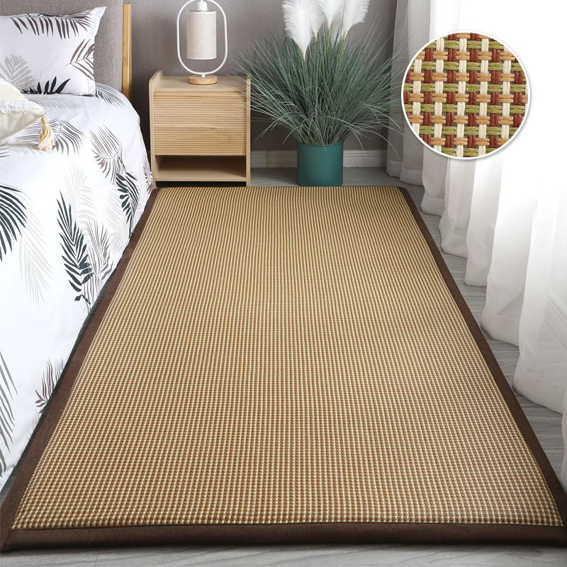 Dark Brown Farmhouse Rug Sisal Pure Color Indoor Rug Washable Area Rug for Bedroom