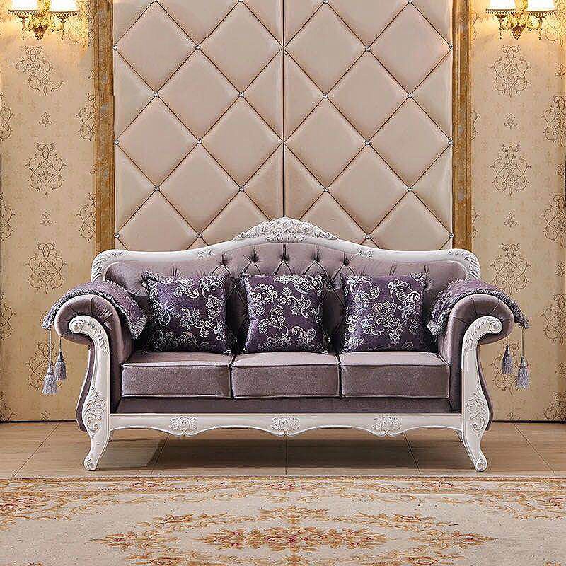 Tight and Tufted Split-Back Rolled Arm Sofa Couch for Three People