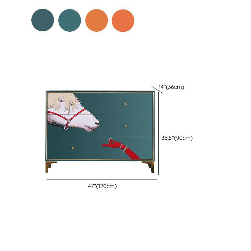 Glam Storage Chest Wooden Horizontal Lingerie Chest with Drawers