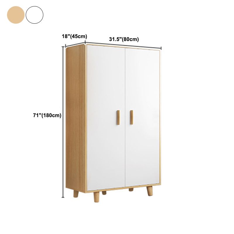 Contemporary Wardrobe Armoire Wooden Armoire with Doors and Legs