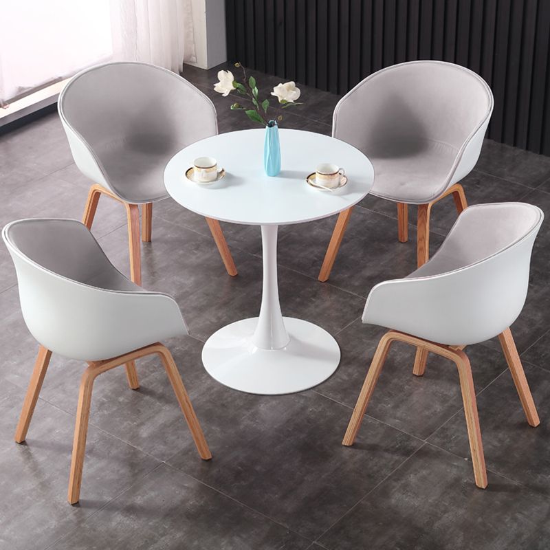 Simple MDF Round Shape Dining Tale Standard Kitchen Dining Table with Tulip Base
