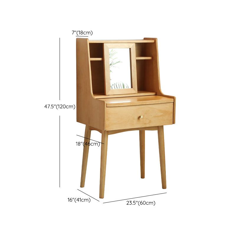 Scandinavian Bedroom 1 Drawers Solid Wood Removable Make-up Vanity