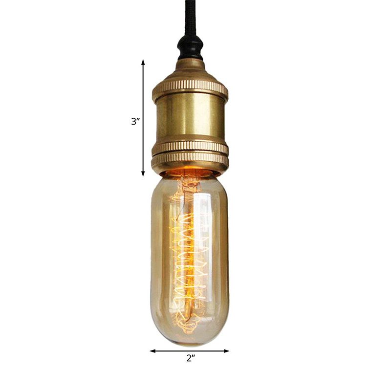 1 Éclairage de plafond de tête Élégant minimure de suspension métallique élégant avec cordon réglable en laiton