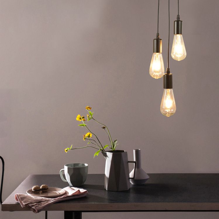 Lampada sospesa a 3 luci vintage industriale Light a sospensione in ferro battuto per spazi interni