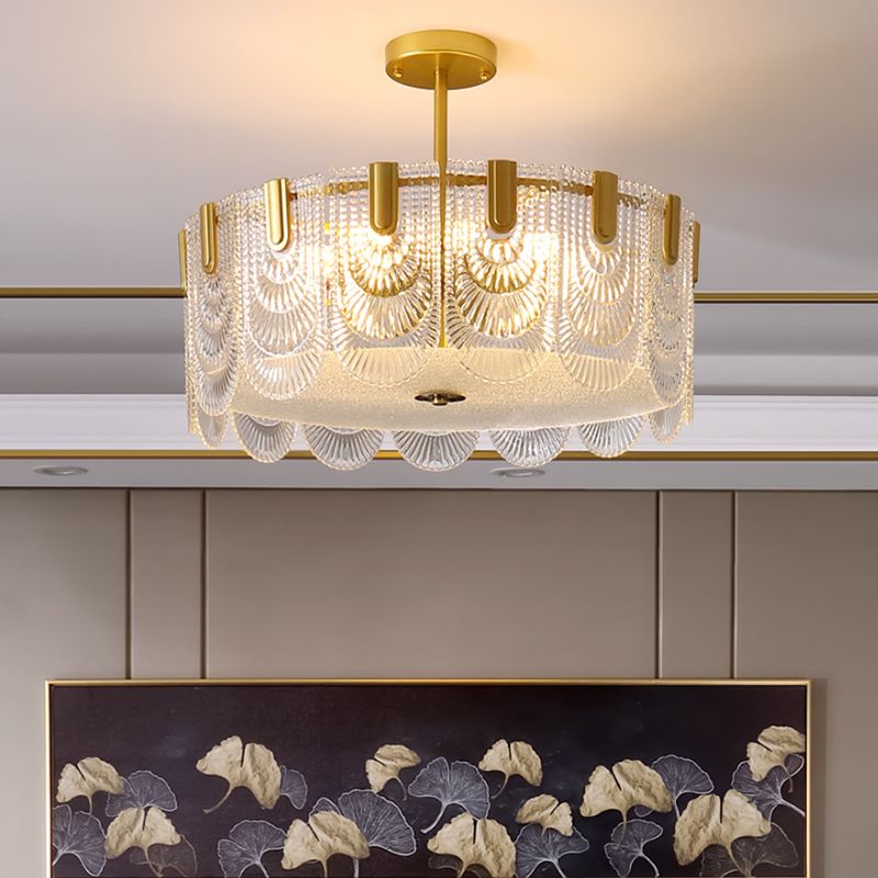 Modern Glass Ceiling Lamp Minimalist Flush Mount Light Fixture for Bedroom