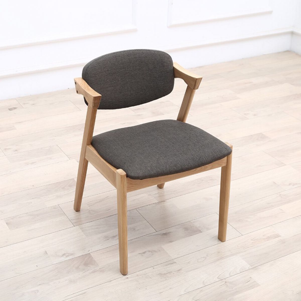 Chaise de salle à manger carrée en bois contemporaine, chaise latérale à dossier ouvert pour cuisine