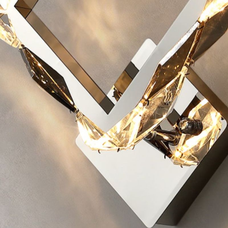 Modern Style Wall Mount Lamp LED with Crystal Shade for Bedroom