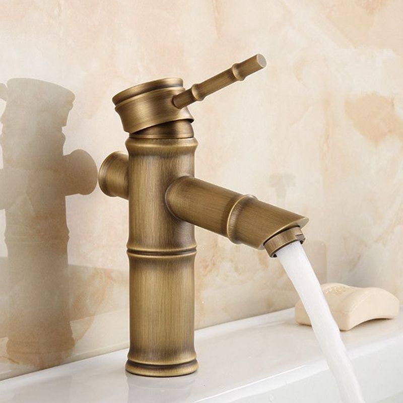 Farmhouse Vessel Faucet Brass Lever Handles Waterfall Spout Lavatory Faucet