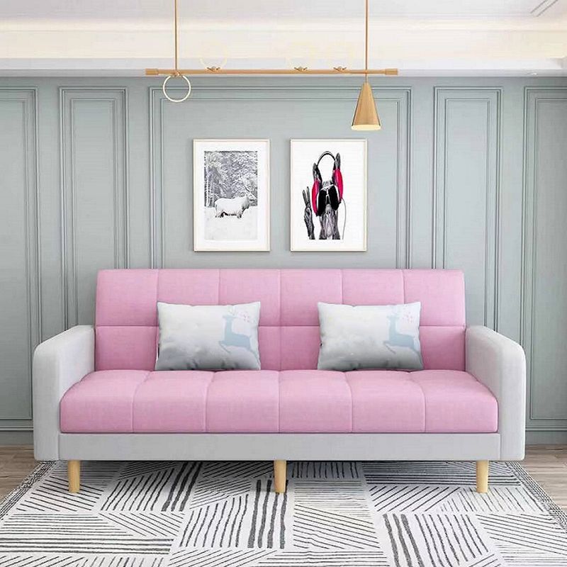 Transitional Modern Biscuit Back Sofa 31.5"High Square Arm Stain Resistant Sofa