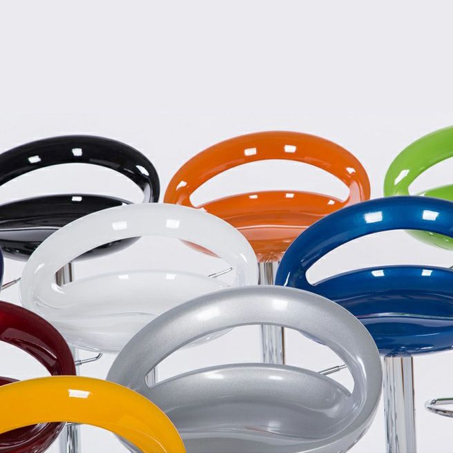 Modern Adjustable Backrest Counter Stool Steel Business Hall Bar Stool with Plastic Seat