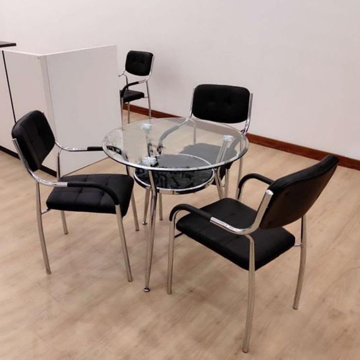 Moderner runder Esszimmertisch Temperierter Glas mit 3 Beinen für Esszimmer