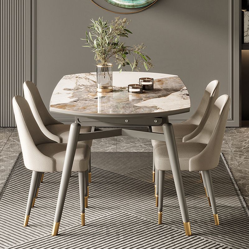 Modern Extensible Dining Table Set 1/2/5/7 Pieces Home Dining Room Set